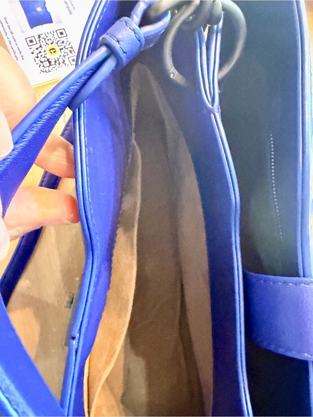 Blue Woven Leather Top-Handle Bag - Picture 2 of 9